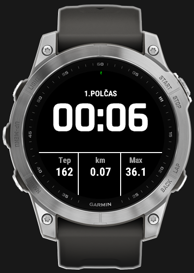 Hlavná obrazovka časomiery